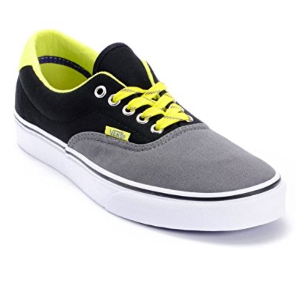 Vans Unisex Era 59 Low Top Canvas Trainers Skate Shoe Sneakers Pewter Lime Punch